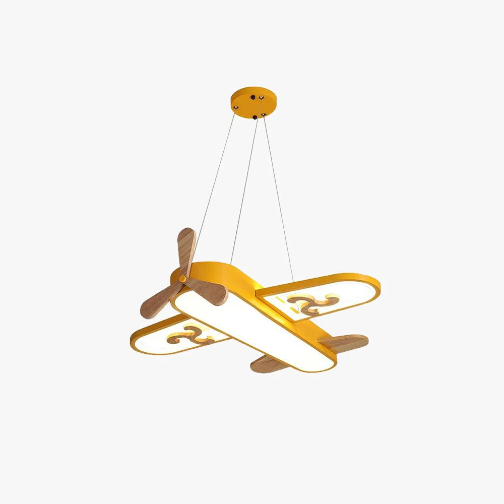 Crafted Minori Contemporary Plane Shaped Acrylic Pendant Light Yellow Blue Organic