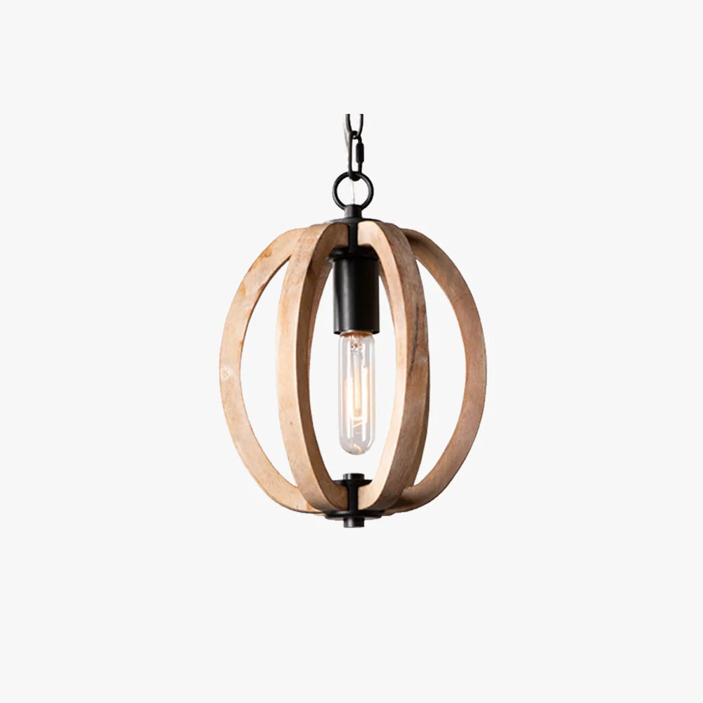 Quality Alessio Orb Gourd Wood Pendant Light Superior