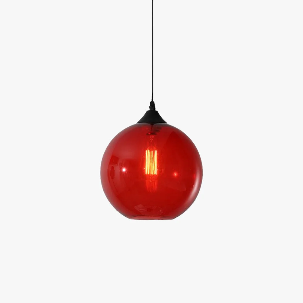 Clean Hailie Modern Glass Globe Colorful Pendant Light Excellent