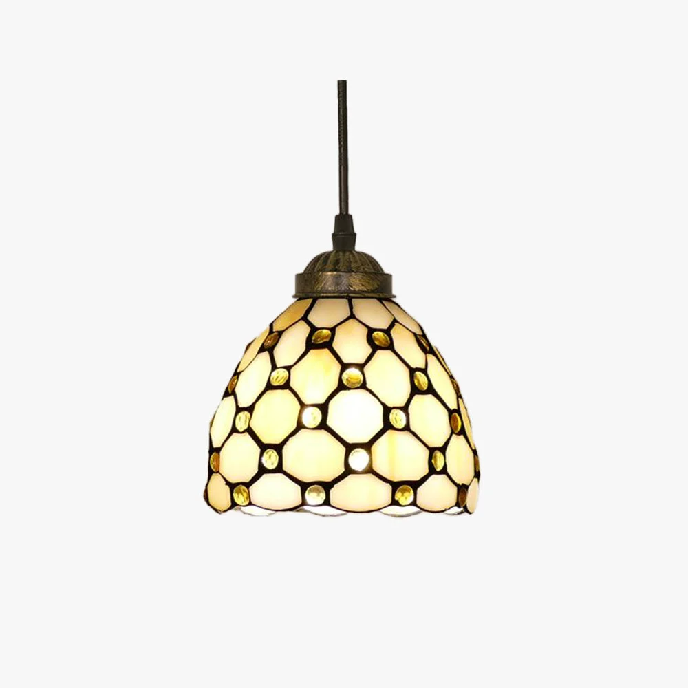 Professional Alessio Tiffany Multicolor Bell Pendant Light Yellow Beige Brown Khaki Blue Purple Flexible