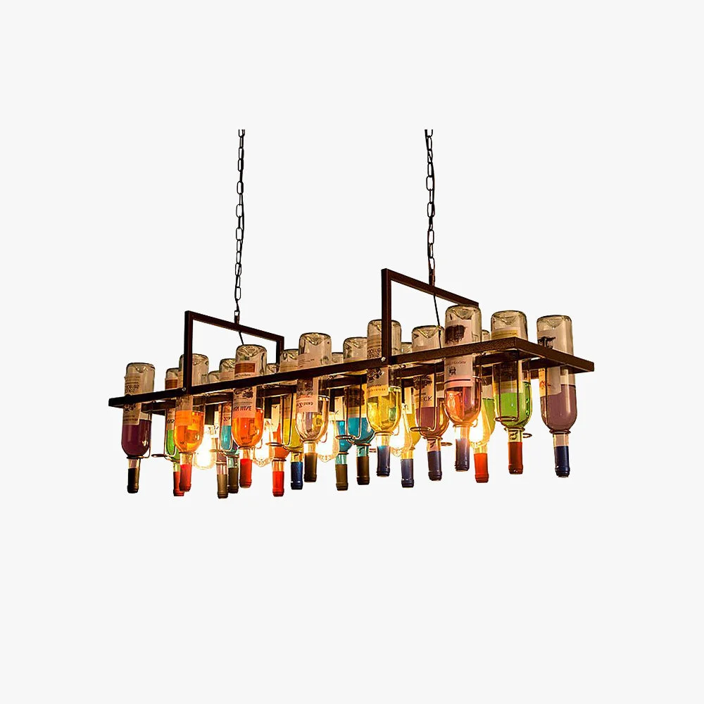 High-Performance Hailie Art-Deco Wine Bottle Glass Pendant Light Rust Smooth
