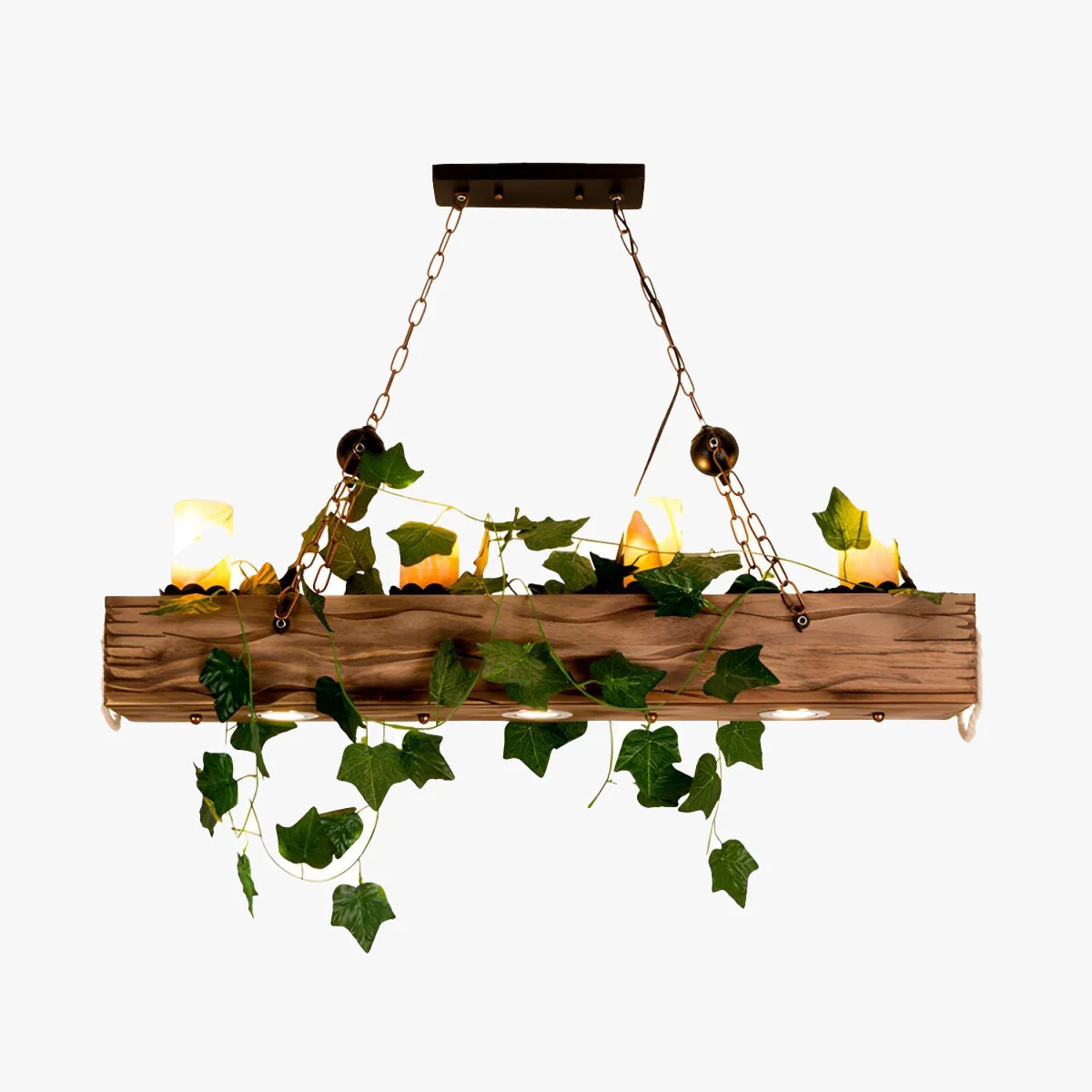 World-Class Austin Rustic Linear Wood Pendant Light Dining Room Pure