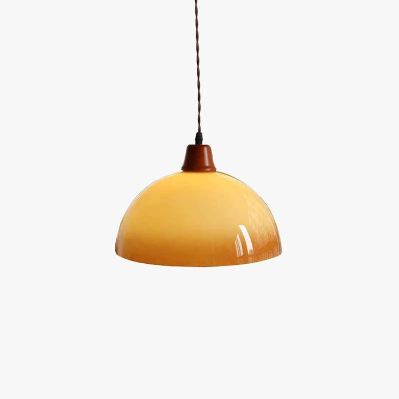 Soft Hailie Retro LED Round Pendant Light Adjustable Dining Room Brown Organic