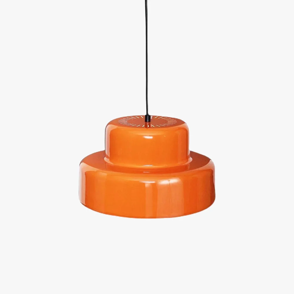 Casual Leilani Single Head Vintage Cosy Pendant Light Orange Metal Dining Room Proven