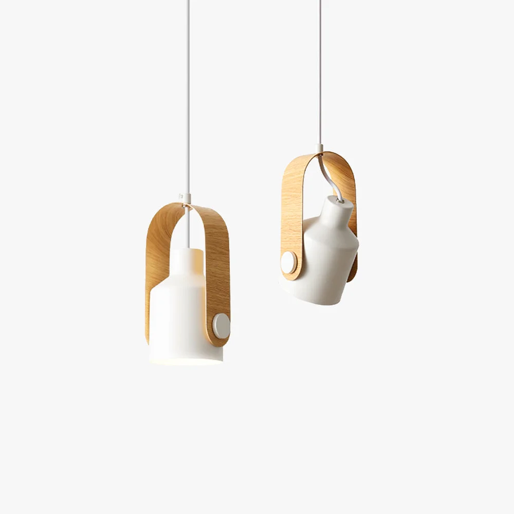Responsible Morandi Modern Metal LED Pendant Light White Orange Black Bedroom Carefully Designed