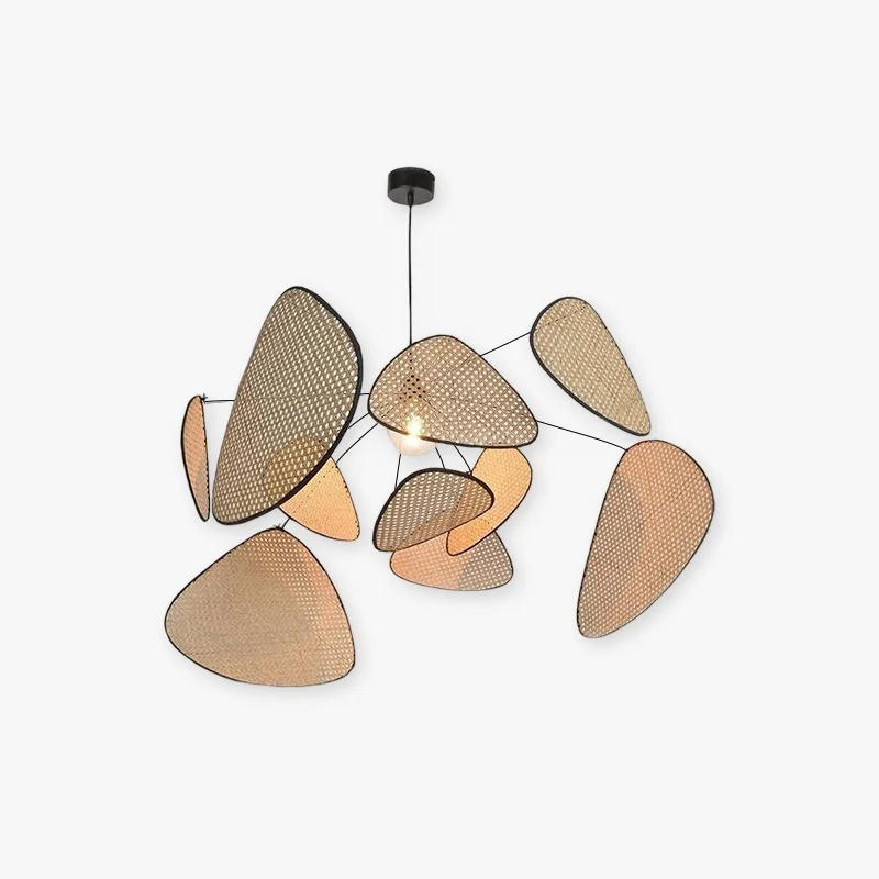 Reliable Ritta Pendant Light Leaf Grid Rattan Metal Bedroom Top-Quality
