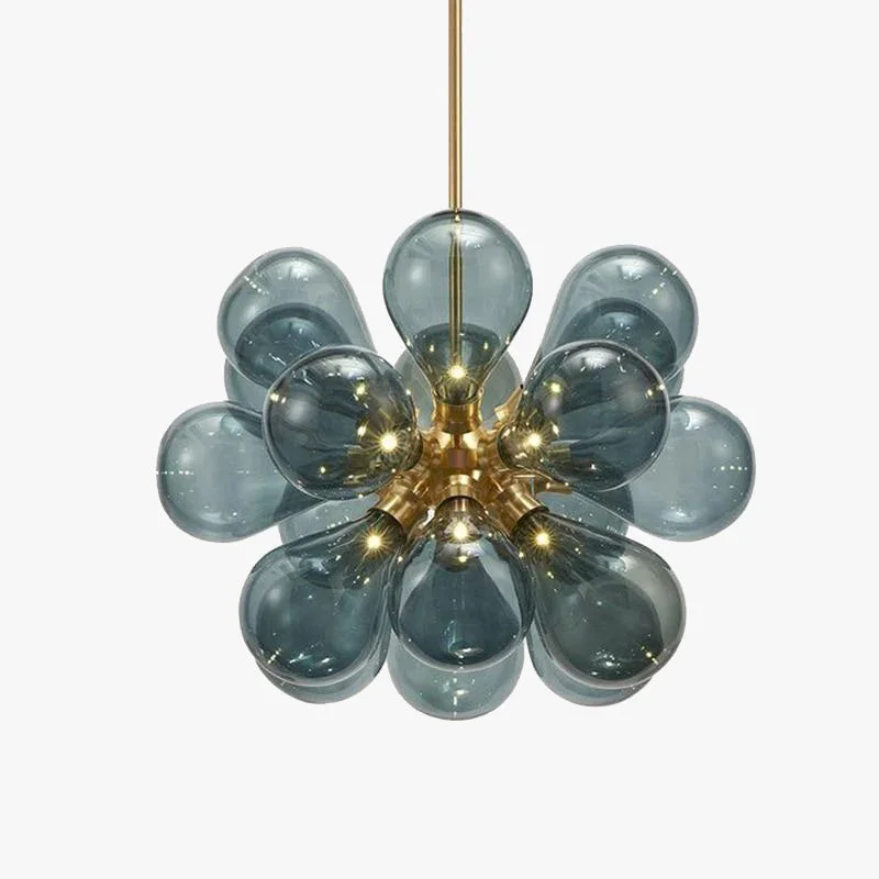 Classic Valentina Glass Bubble Pendant Light for Kitchen Island Blue White Purple Optimized