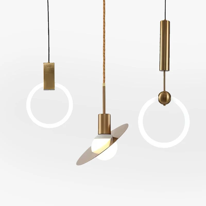 High-Grade Cooley Modern Nordic Globe Ring Metal Glass Pendant Light Gold Pure