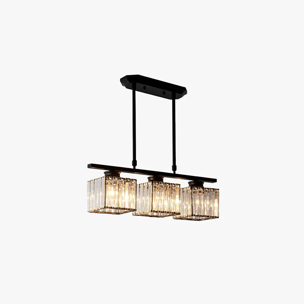 Functional Kristy Crystal Square Pendant Light Black Gold 3 4 Heads Powerful