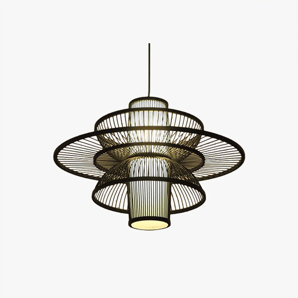 Recyclable Muto Lotus-Shaped Rattan Pendant Light 16 19.5 23.5 Dependable