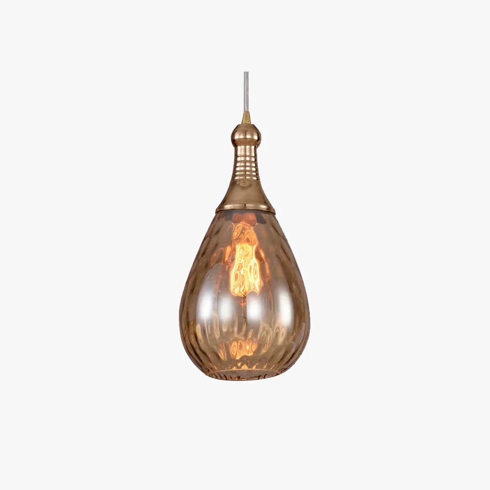 Lightweight Avi Industrial Teardrop Glass Pendant Light Black Brass High-End