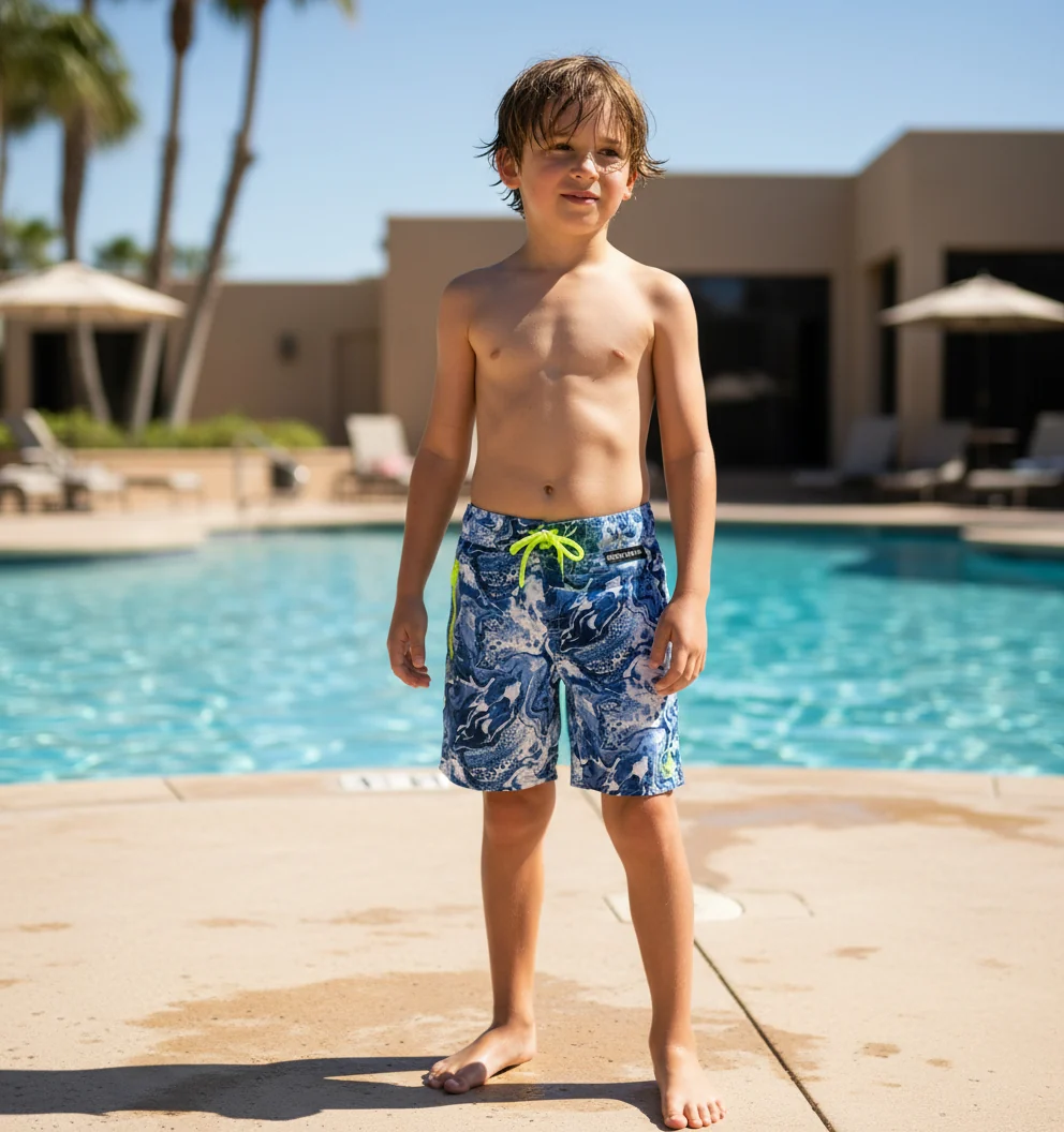 Versatile Body Glove Boys Swim Trunks 4-7 Blue White Dependable