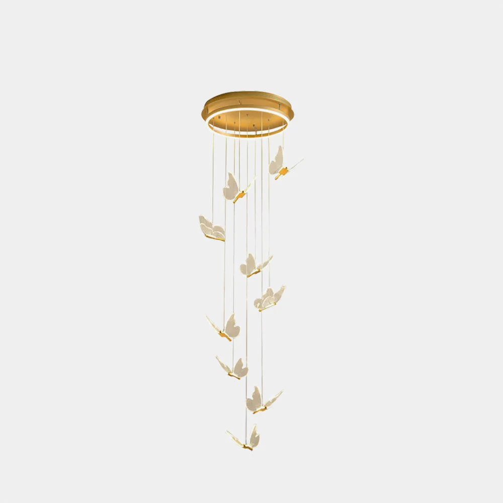 Sophisticated Ophelia Pendant Light Butterfly Modern Luxury Metal Acrylic Gold Corridor High-Performance