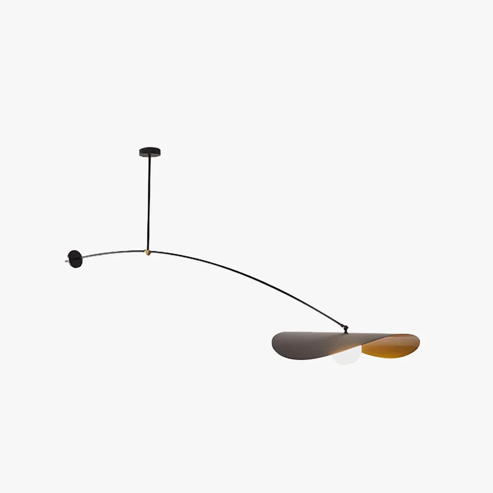 Sophisticated Carins Minimalist LED Leaf Shaped Metal Pendant Light Black Gold Advanced