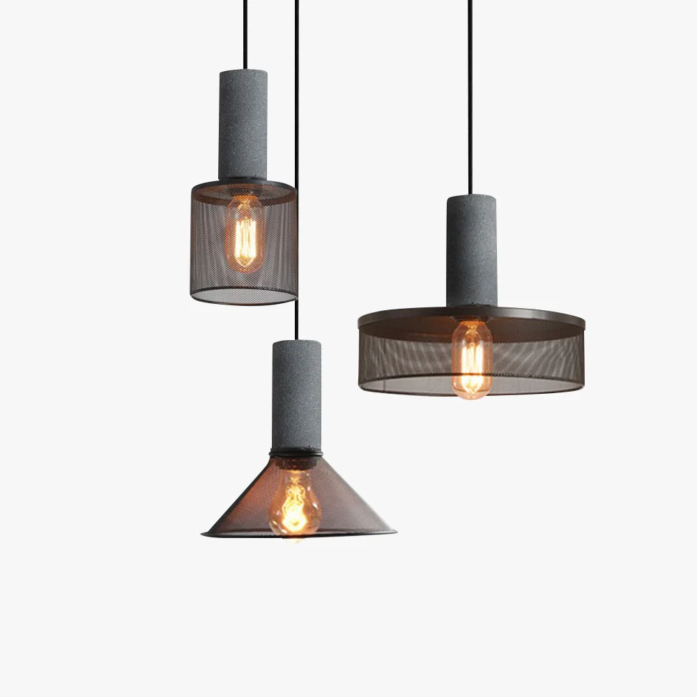 First-Class Zaid Industrial Cylindrical Pendant Light Cement Metal Wabi-Sabi Elegant