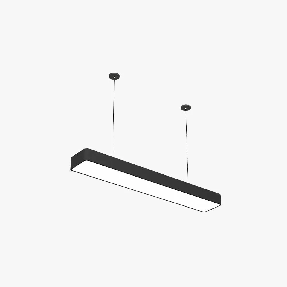 Modern Edge Minimalist Rectangular LED Black Pendant Light Acrylic Office Enhanced