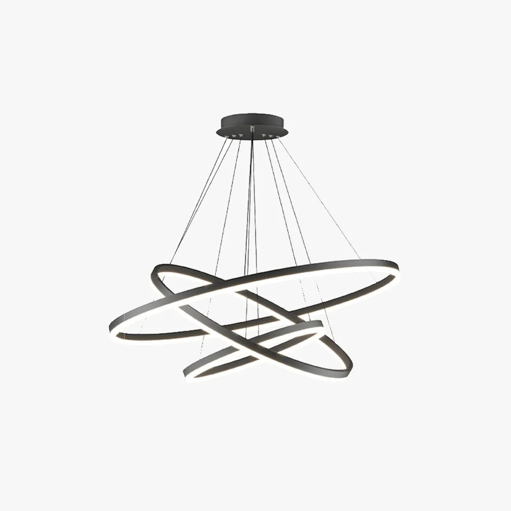 Stylish Arisha 3-Rings Black Black Modern Pendant Light Specialty
