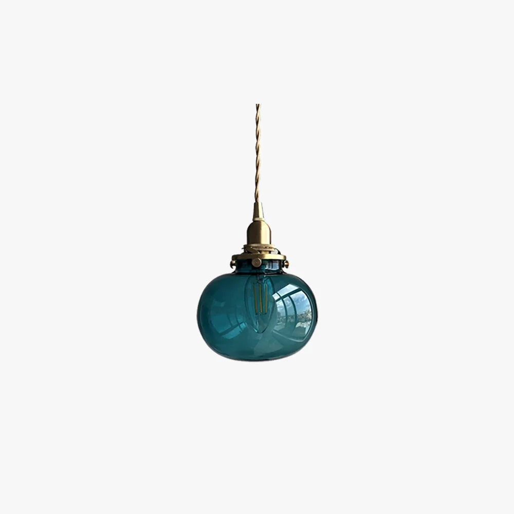 Effective Valentina Pendant Light Globe Vintage Glass Clear Green Blue Indoor Responsible