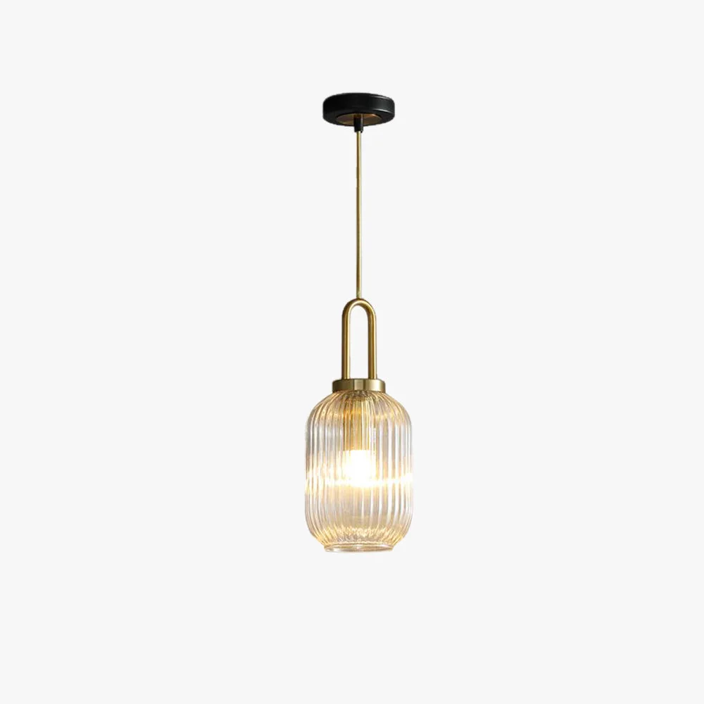 Luxury Sanna Modern Ribbed Clear Glass Pendant Light Flexible