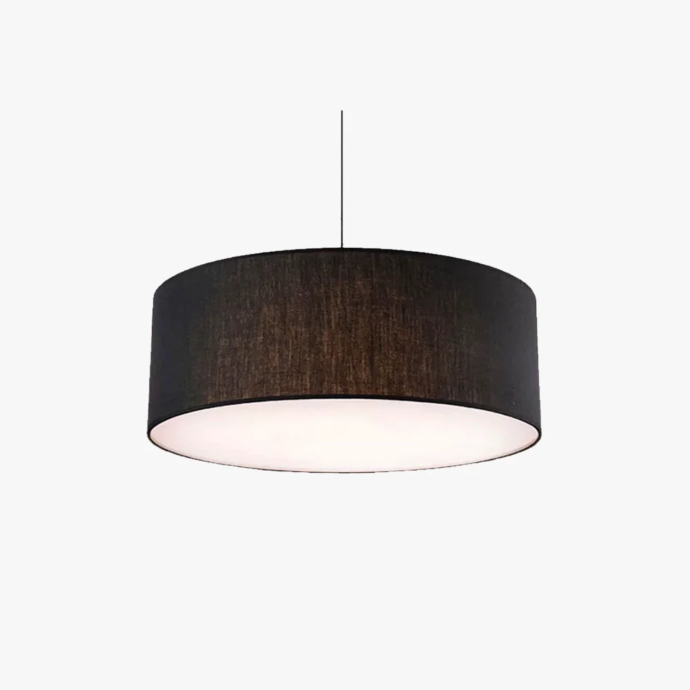 Elegant Renée Modern Fabric Drum Pendant Light Black White Metal Fabric Expertly Made