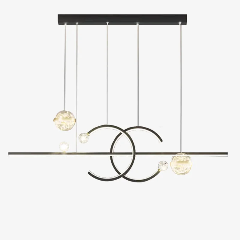 Prestigious Madina Modern Pendant Light Double-C Gold Black Dining Room Pure