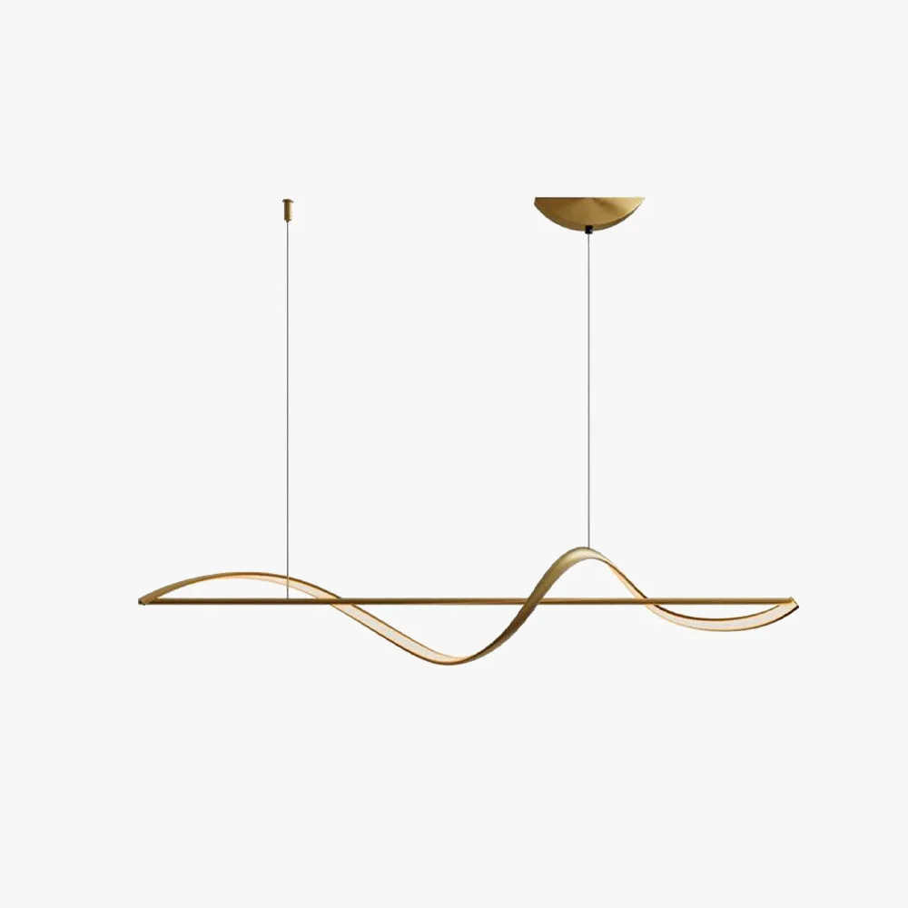 Soft Pendant Light Wave Minimalist Designer Metal Brass Black Art Gallery Functional