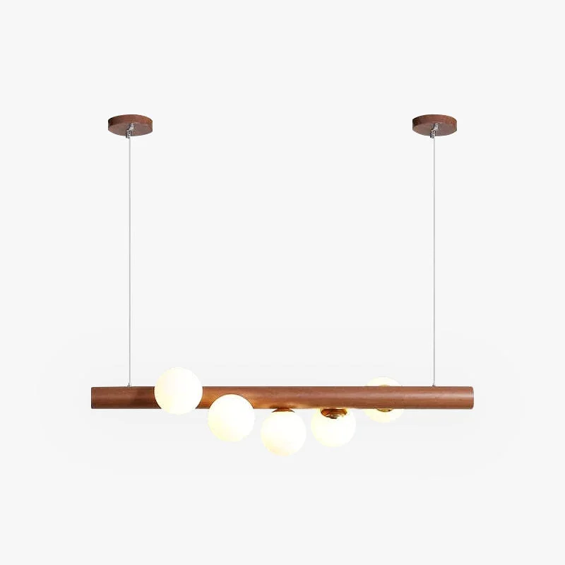 Detailed Valentina Glass Bubble Pendant Light Wood Walnut Carefully Designed