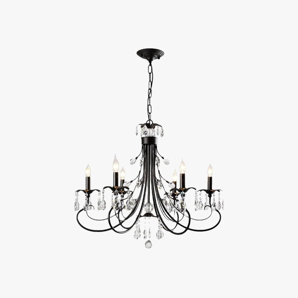 Exceptional Silva Luxury Tiered Candle Metal Crystal Chandelier Black Selected