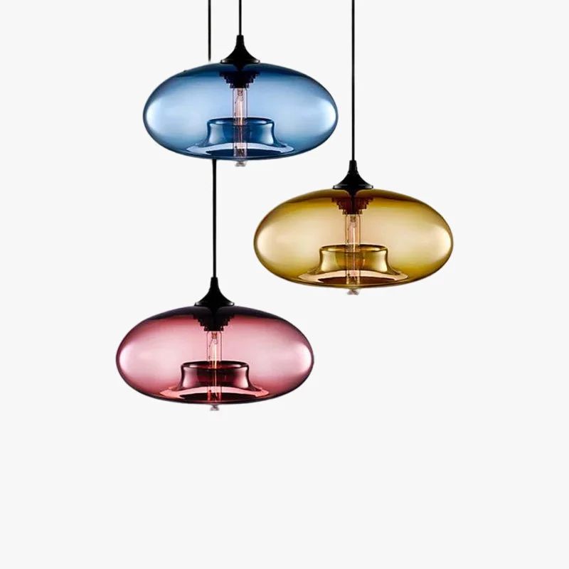 Premium Material Hailie Modern Bread Shaped Glass Pendant Light 6 Color Living Room Expertly Made