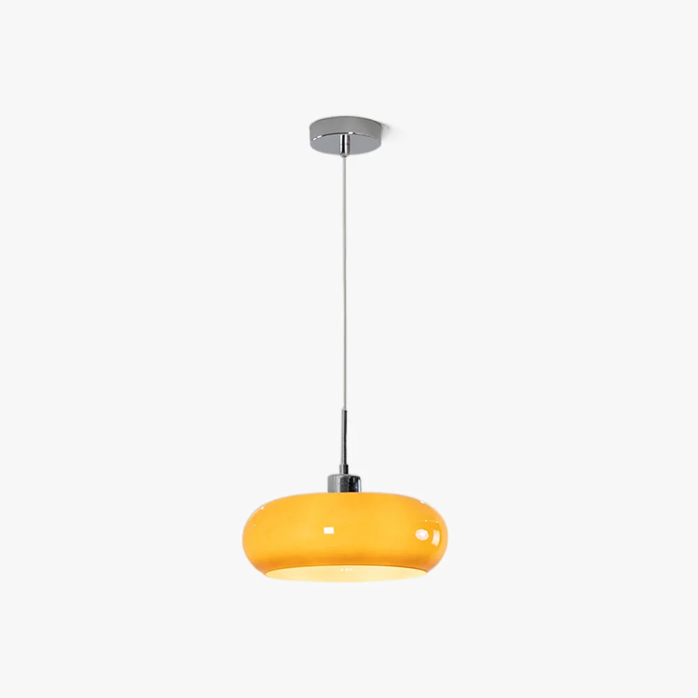 Exclusive Hailie Bread Shape Glass Pendant Light Retro Orange White Easy-to-Use