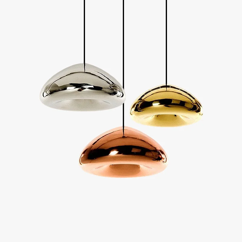 Flexible Morandi Modern Bread Shape Glass Metal Pendant Light 3 Colors High-End