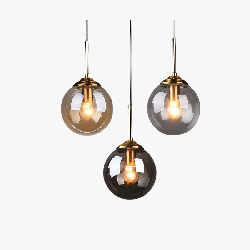 Smooth Valentina Designer Bubble Glass Pendant Light Smoke Clear Amber Clean