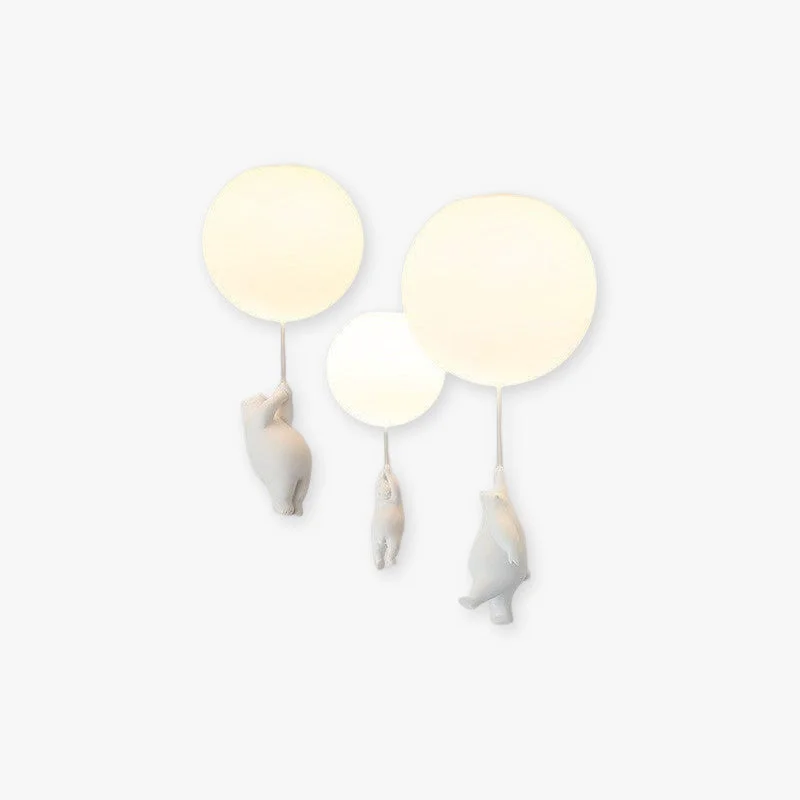 Exclusive Fateh Bear Balloon LED Flush Mount Ceiling Light 3 Style White Modern