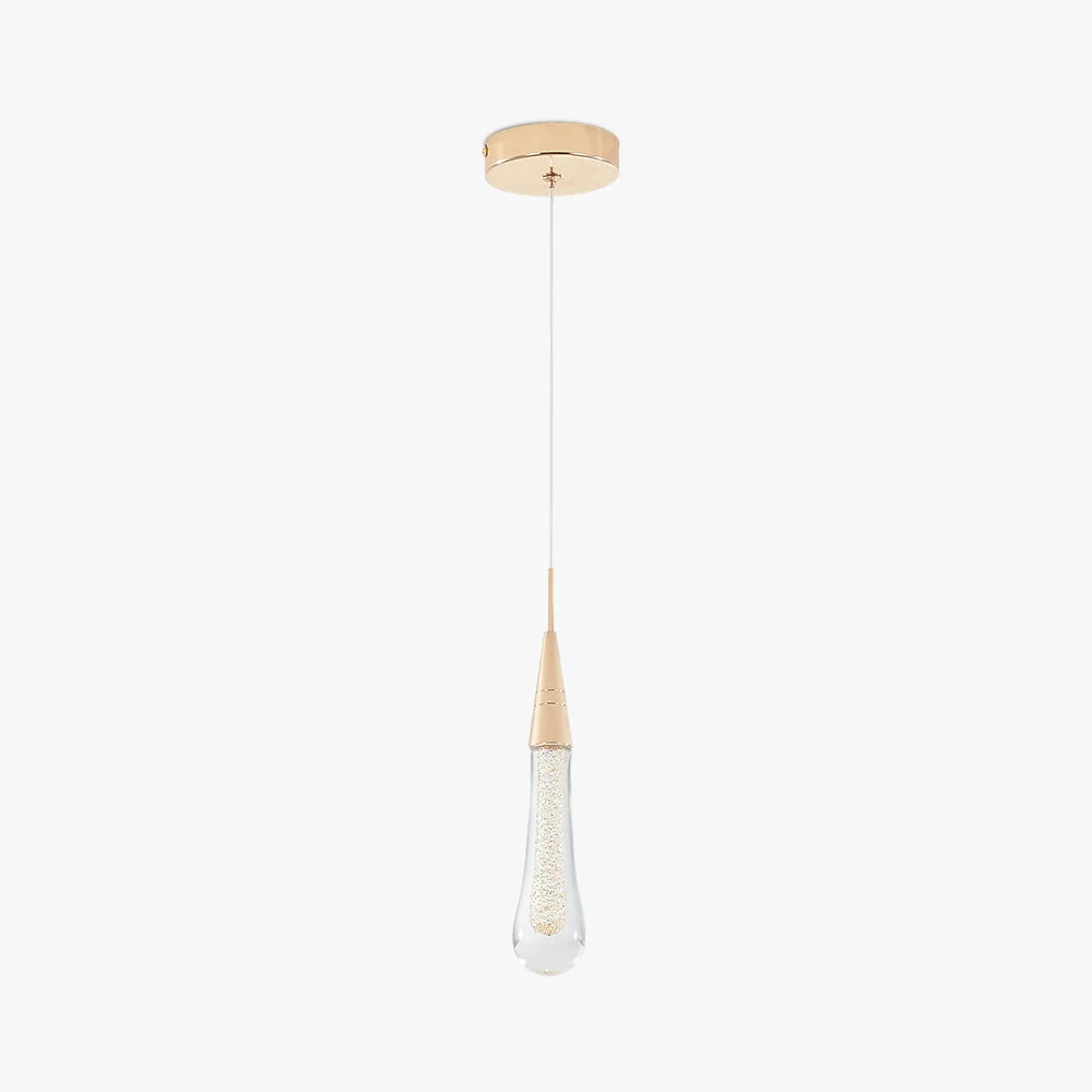 Sophisticated Hailie Teardrop Gold Pendant Light Crystal Metal Bedroom High-Quality
