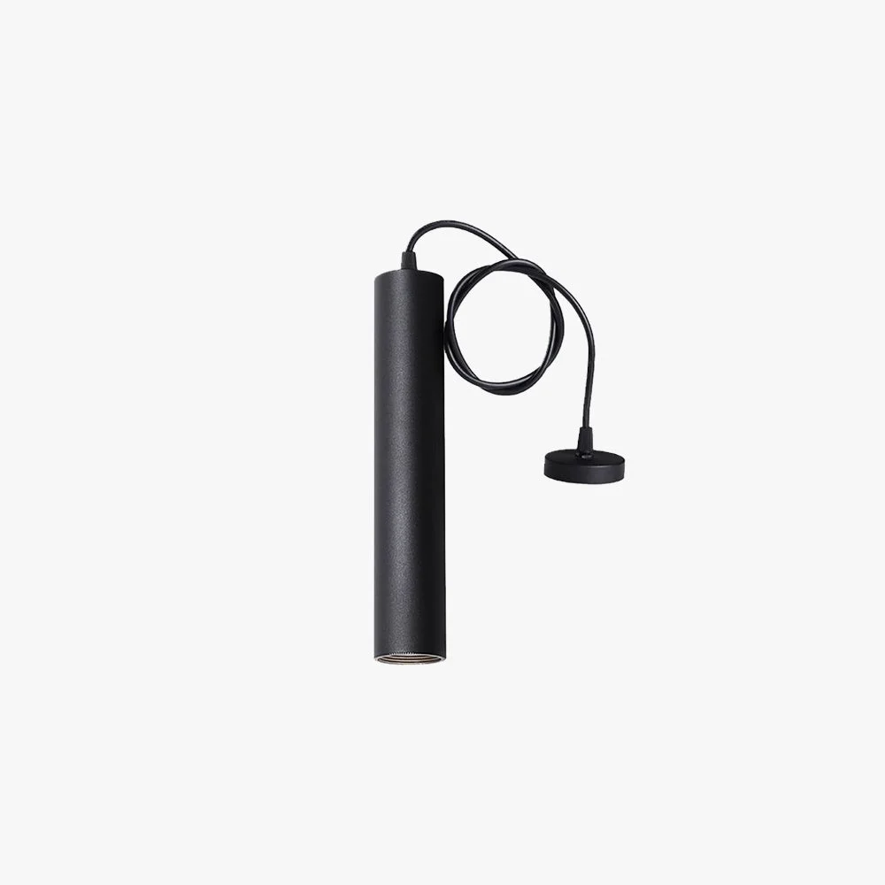 Proven Edge Modern Cylinder Shape Pendant Light Black Metal Living Room Dependable