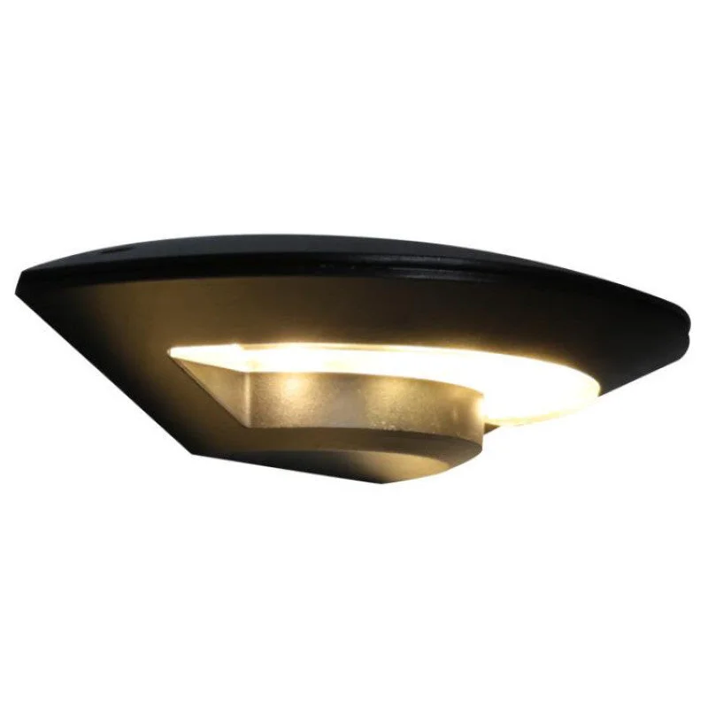 Secure Orr Wall Lamp Flying Saucer Metal LED Black Outdoor Fine
