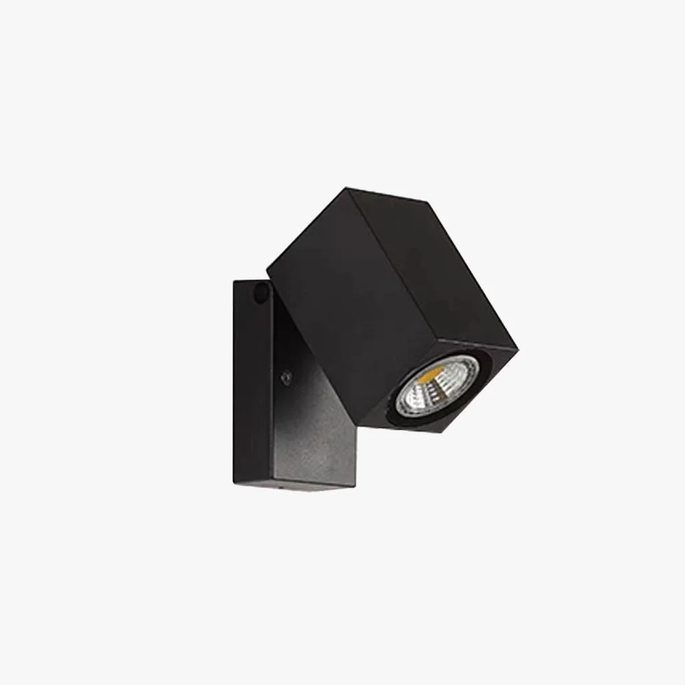Orr Modern Outdoor Rotatable Metal Spotlight Wall Lamp Black Innovative