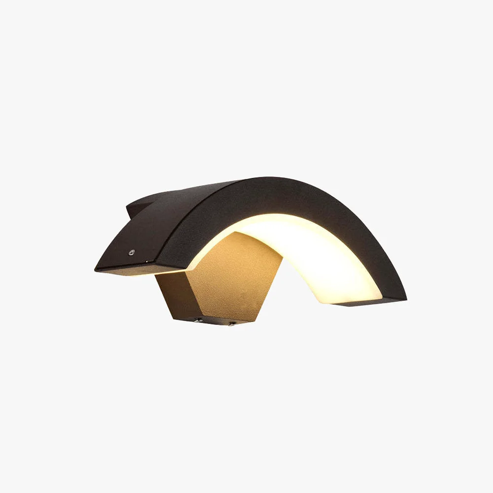 Trendy Orr Nordic Arc Metal LED Outdoor Wall Lamp Black Casual