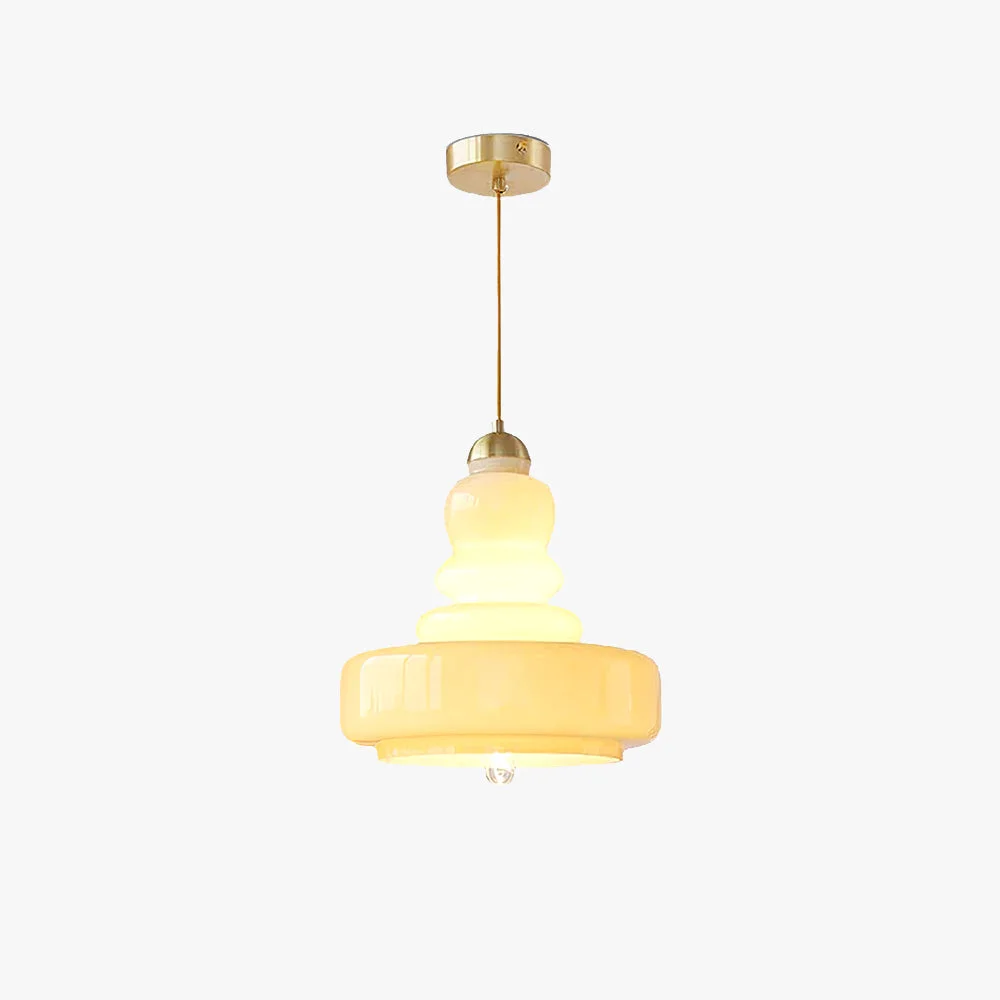 Powerful Morandi French Modern Kitchen Pendant Light Beige Glass Metal Living Room Superior