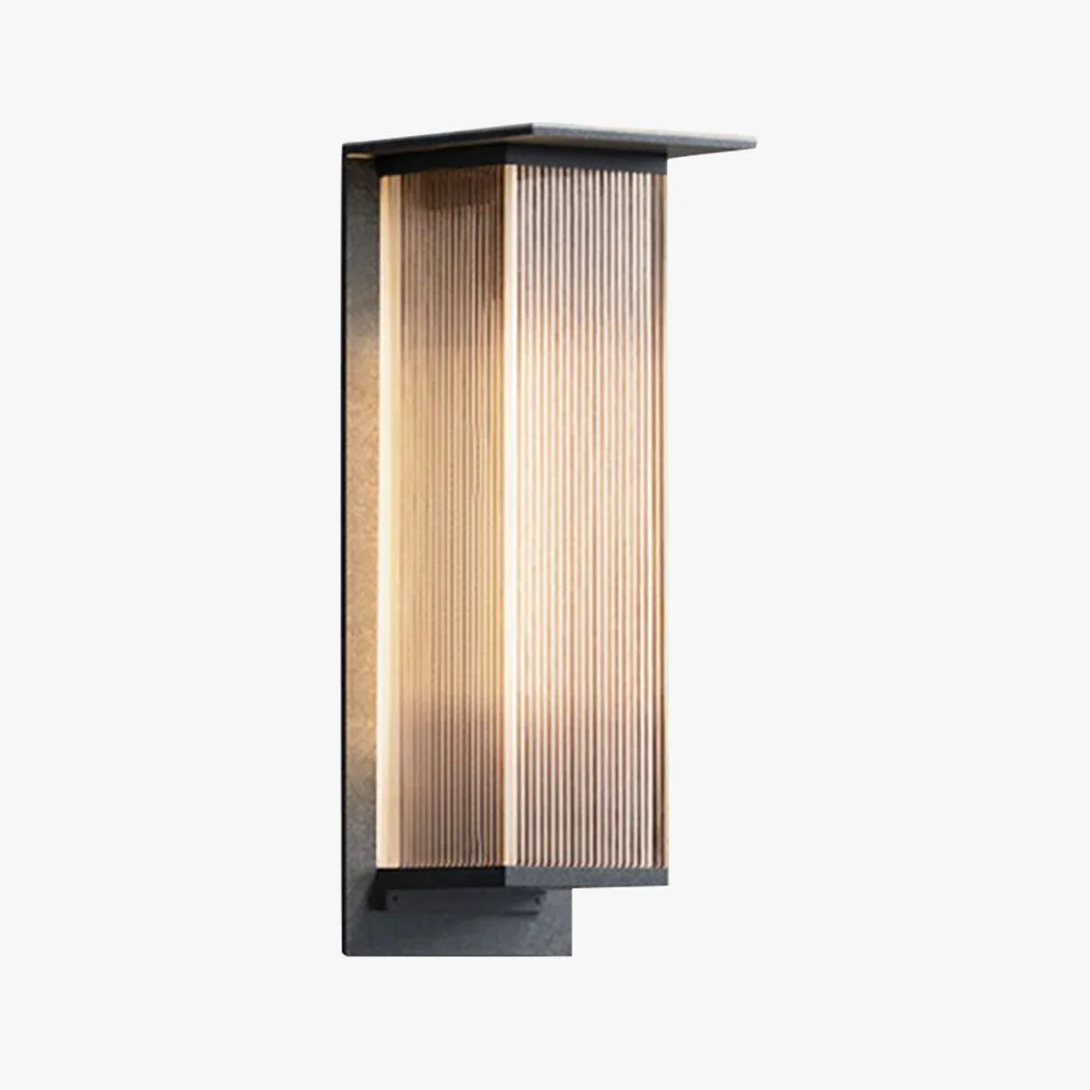 Outstanding Orr Modern Rectangular Metal Outdoor Wall Lamp Black Soft