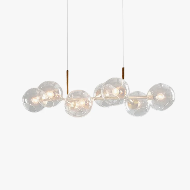 Expertly Made Valentina Modern Glass Globe Bubble Pendant Light Black Gold Living Room Luxury