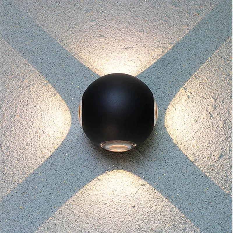 Original Orr Outdoor Wall Lamp Globe Cruciform Ray Modern Aluminum Black Garden Classic