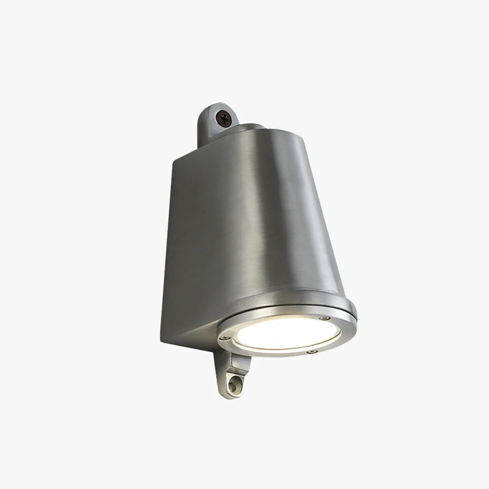 Prestigious Orr Industrial Metal Bell Shaped Outdoor Wall Lamp Black Gray Coppery Aluminum Refined