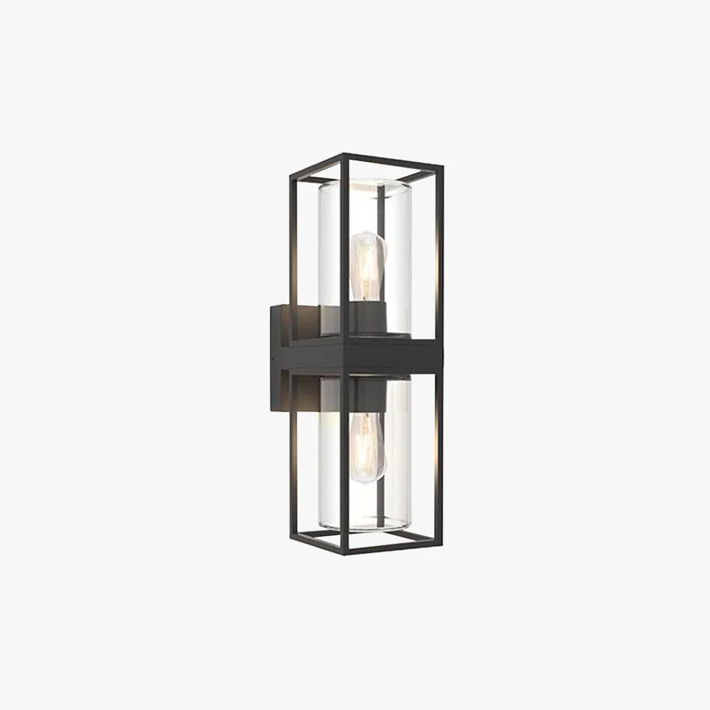 Casual Alessio Modern Rectangular Metal Outdoor Wall Lamp Black Fine
