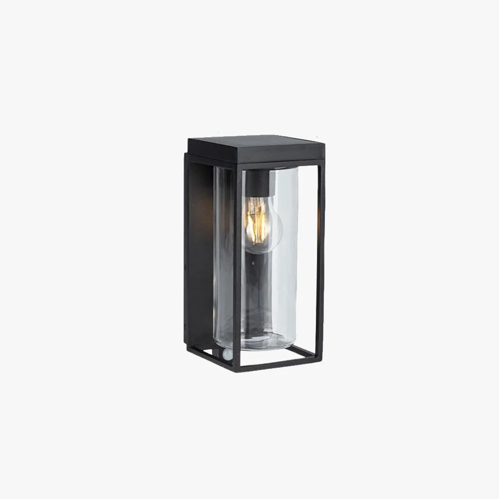 Reliable Orr Modern Rectangular Solar Waterproof Metal Glass Outdoor Wall Lamp Black Sophisticated