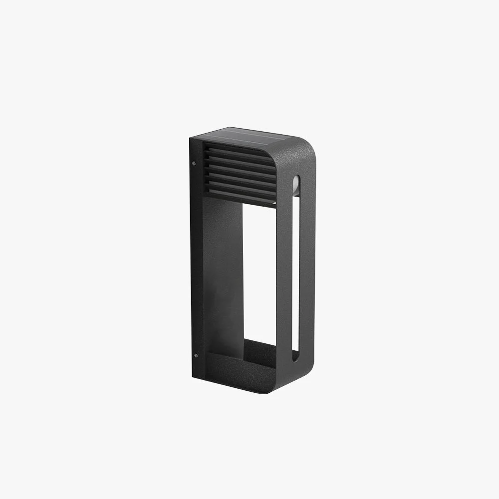 Fast Orr Modern Rectangular Metal Acrylic Solar Outdoor Plants Pot Holder Wall Lamp Black High-End