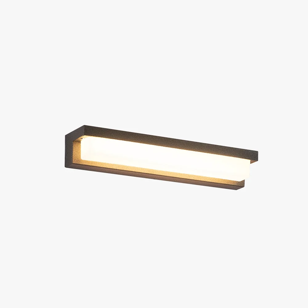 Enhanced Orr Modern Rectangular Metal Acrylic Outdoor Solar Wall Lamp Black Stylish