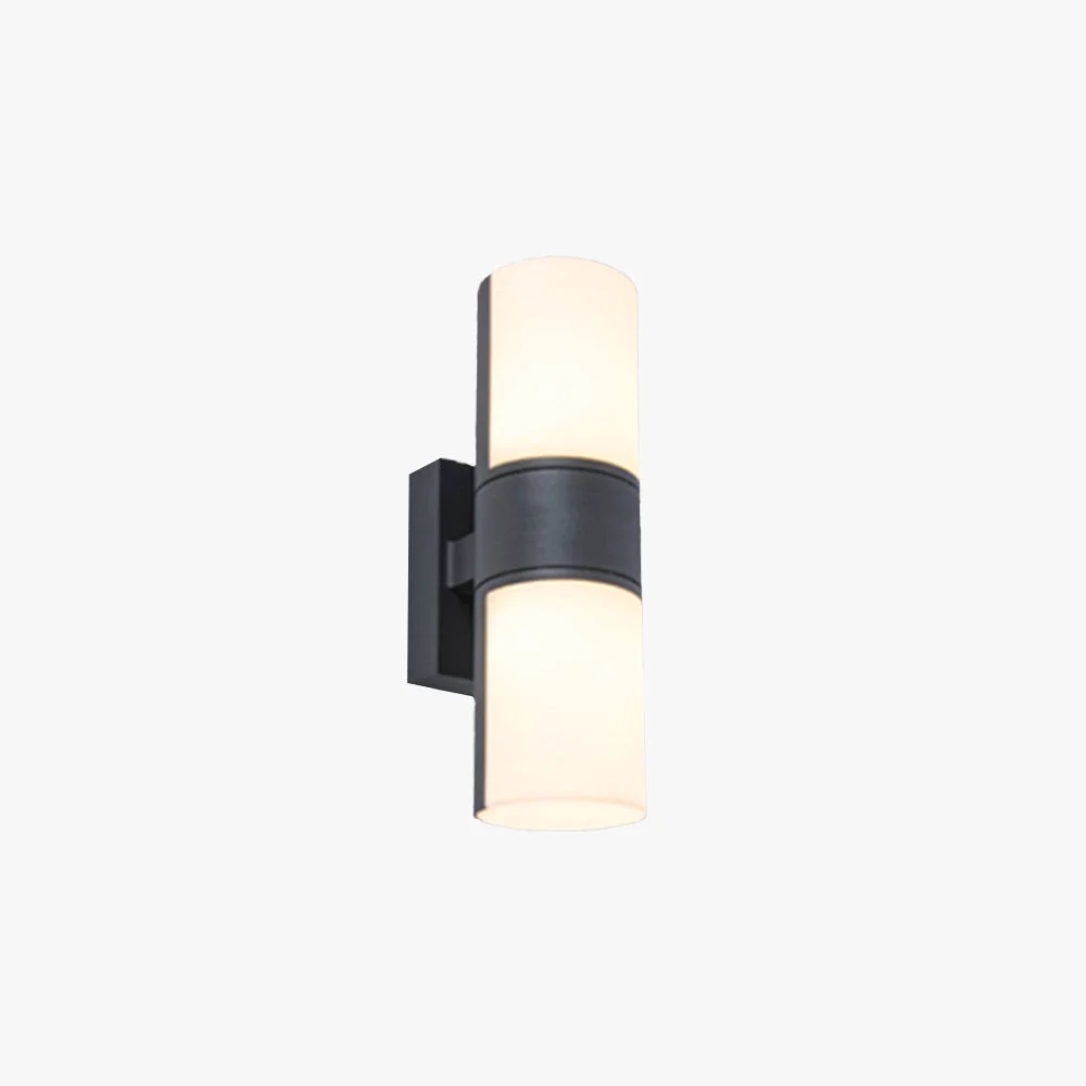 Sustainable Orr Modern Cylindrical Metal Acrylic Rotatable Outdoor Waterproof Wall Lamp Black White Detailed