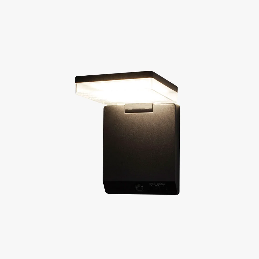 Easy-to-Use Orr Modern Minimalist Right-Angle Acrylic Sensor Solar Waterproof Outdoor Wall Lamp Black Environmentally Friendly