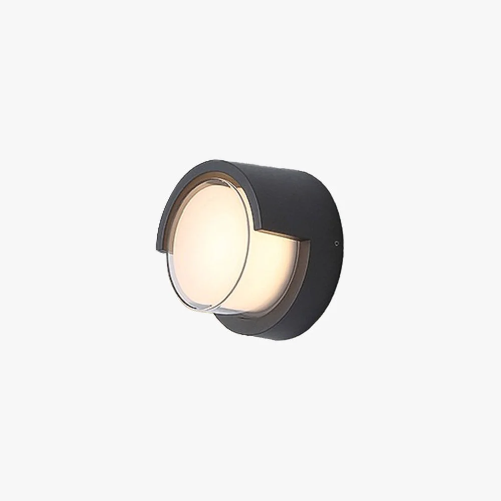 World-Class Orr Modern Round Rectangular Metal Acrylic Outdoor Wall Lamp Black Elegant
